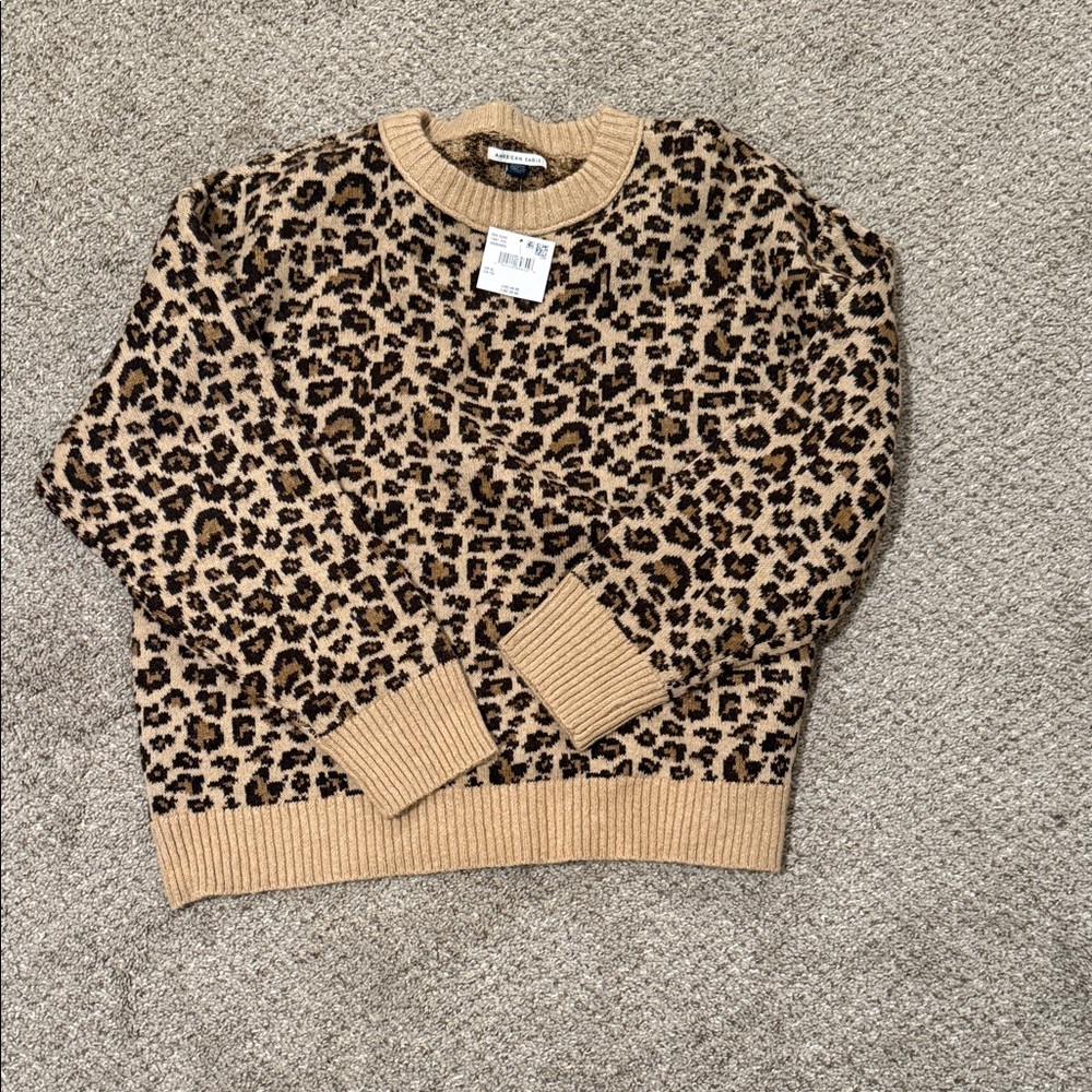 American Eagle Outfitters Leopard Print Sweater
